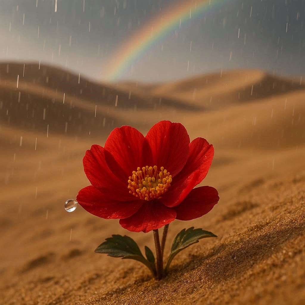 Copertina della poesia 'Fiore nel deserto'  